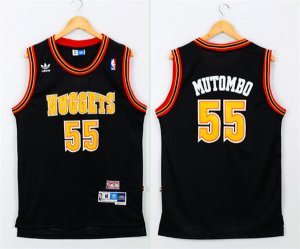 Maillot De Basket Denver Nuggets Dikembe Mutombo 55 Engrener Noir